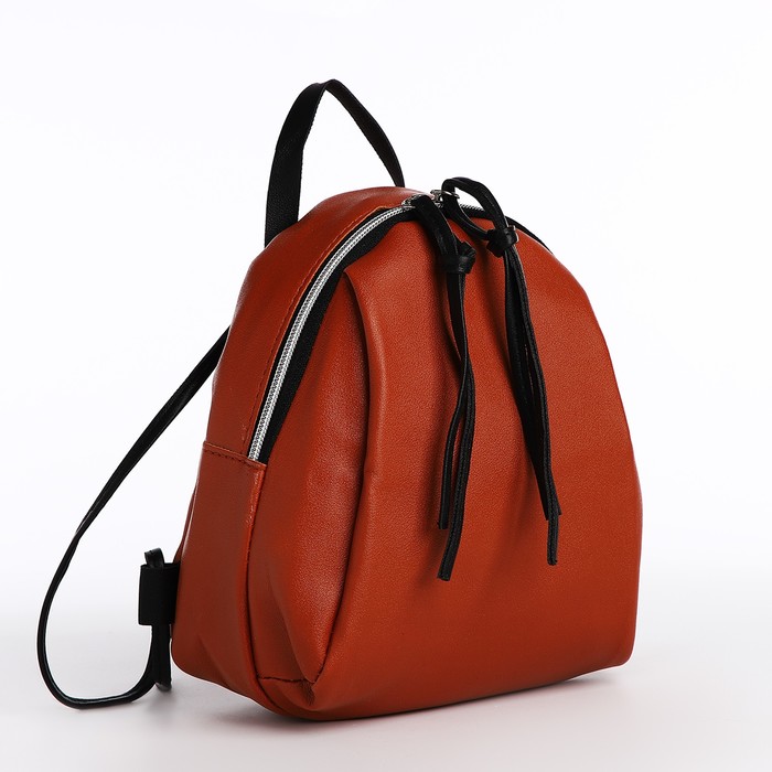 цена Мини-рюкзак женский из искусственной кожи на молнии, цвет коричневый