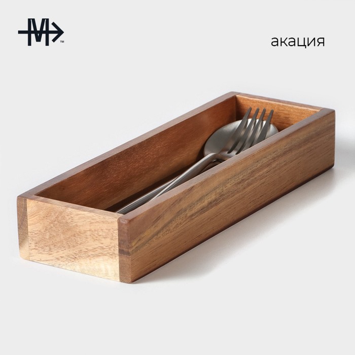 Подставка для столовых приборов Magistro Tropical 25×8×4 см, акация
