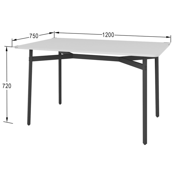 фото Стол обеденный кросс, 750х1200х720, белый