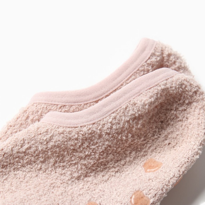 фото Носки женские укороченные с нескользящей подошвой, цвет бежево-розовый, размер 36-39 r&s