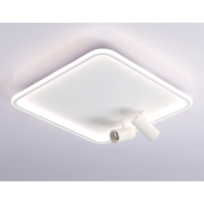 фото Светильник светодиодный потолочный с пультом управления ambrella light, linetech, fl5114, led, 97 вт, 7275lum, 3000-6400к, цвет белый