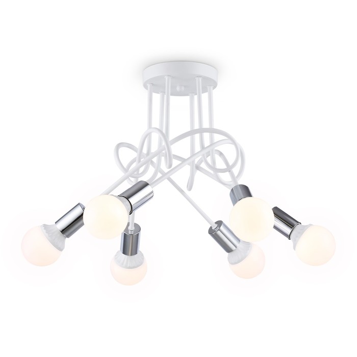 

Светильник потолочный в стиле лофт Ambrella light, Loft, TR80417, 6хE27, цвет белый, хром