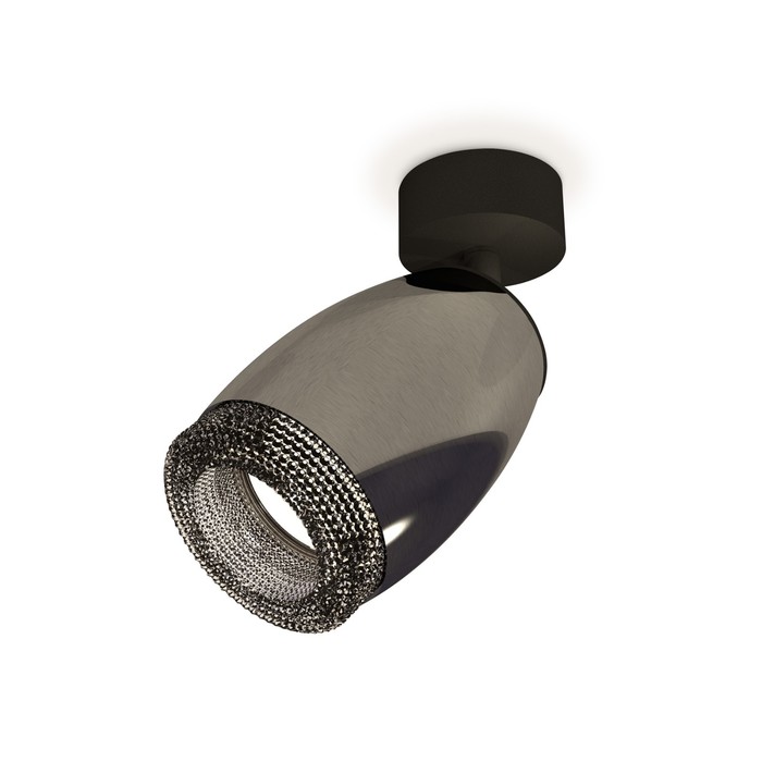 

Комплект поворотного светильника с композитным хрусталём Ambrella light, Techno, XM1123002, GU5.3, цвет чёрный хром, чёрный песок