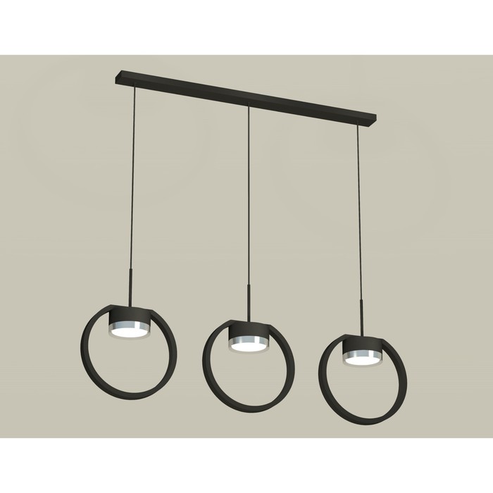 

Комплект подвесного светильника Ambrella light, Traditional DIY, XB9107101, 3хGX53, цвет чёрный песок, серебро полированное