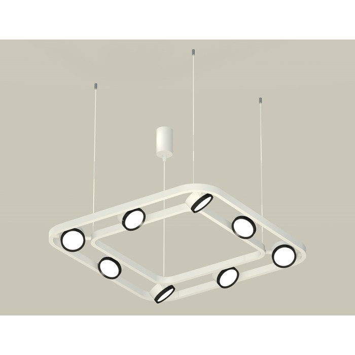 Комплект подвесного поворотного светильника Ambrella light, Traditional DIY, XB9177101, 8хGX53, цвет белый песок, чёрный полированный комплект подвесного поворотного светильника с дополнительной подсветкой ambrella light traditional diy xb9002530 gu5 3 цвет чёрный песок чёрный полированный