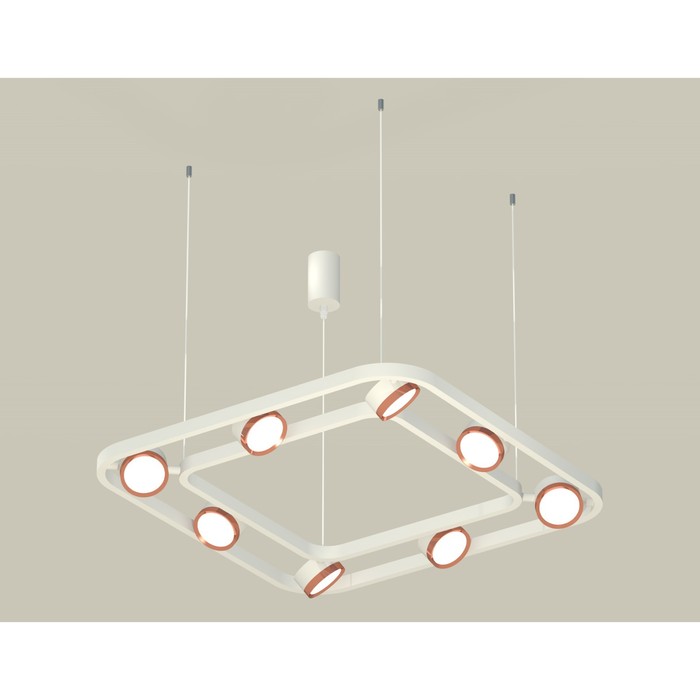 Комплект подвесного поворотного светильника Ambrella light, Traditional DIY, XB9177103, 8хGX53, цвет белый песок, золото розовое полированное 32177