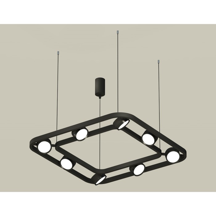 Комплект подвесного поворотного светильника Ambrella light, Traditional DIY, XB9182100, 8хGX53, цвет чёрный песок, чёрный полированный комплект подвесного поворотного светильника с дополнительной подсветкой ambrella light traditional diy xb9002530 gu5 3 цвет чёрный песок чёрный полированный