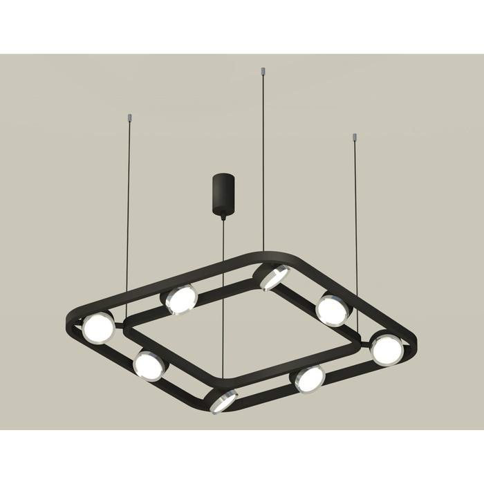 Комплект подвесного поворотного светильника Ambrella light, Traditional DIY, XB9182101, 8хGX53, цвет чёрный песок, серебро полированное 32177