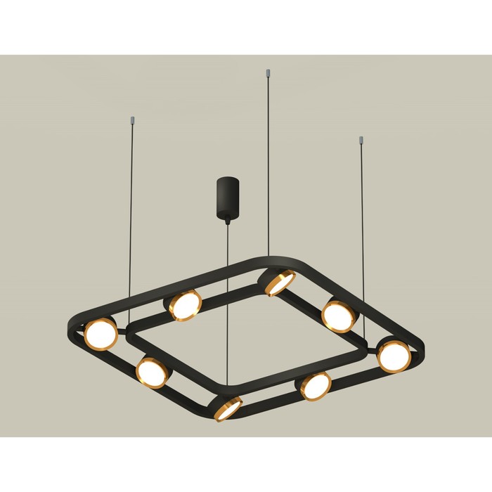 

Комплект подвесного поворотного светильника Ambrella light, Traditional DIY, XB9182102, 8хGX53, цвет чёрный песок, золото желтое полированное