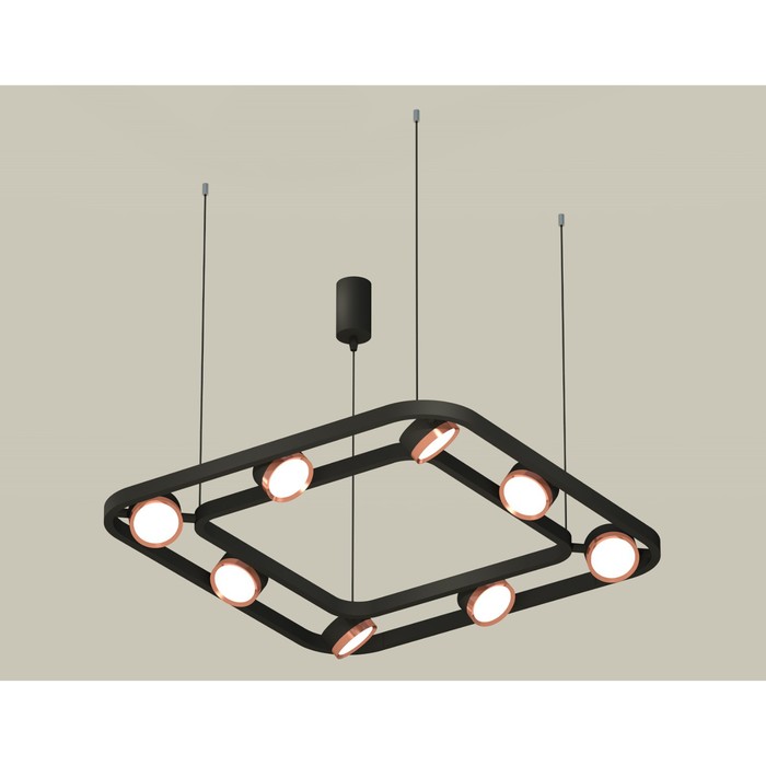 Комплект подвесного поворотного светильника Ambrella light, Traditional DIY, XB9182103, 8хGX53, цвет чёрный песок, золото розовое полированное 32177