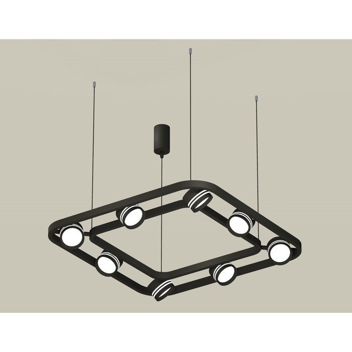 Комплект подвесного поворотного светильника с акрилом Ambrella light, Traditional DIY, XB9182153, 8хGX53, цвет чёрный песок, белый матовый 40419
