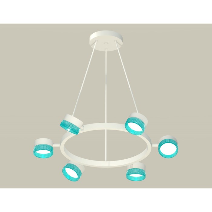 

Комплект подвесного поворотного светильника с композитным хрусталём Ambrella light, Traditional DIY, XB9191251, 6хGX53, цвет белый песок, голубой