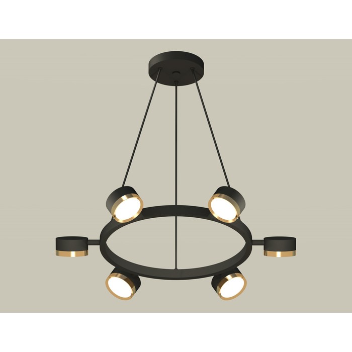 

Комплект подвесного поворотного светильника Ambrella light, Traditional DIY, XB9193152, 6хGX53, цвет чёрный песок, золото желтое полированное