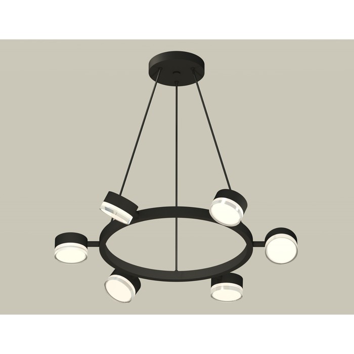 Комплект подвесного поворотного светильника с акрилом Ambrella light, Traditional DIY, XB9193203, 6хGX53, цвет чёрный песок, белый матовый, прозрачный 22703