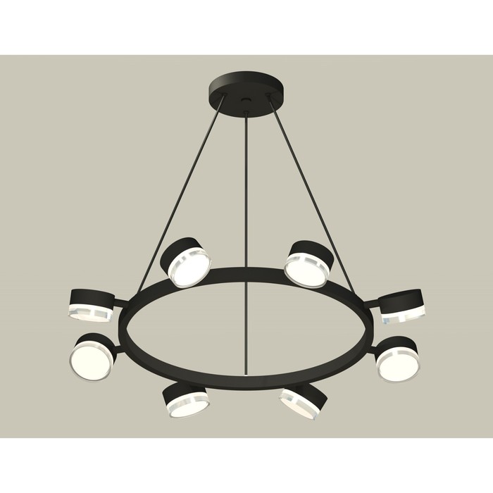 Комплект подвесного поворотного светильника с акрилом Ambrella light, Traditional DIY, XB9198203, 8хGX53, цвет чёрный песок, белый матовый, прозрачный 29158