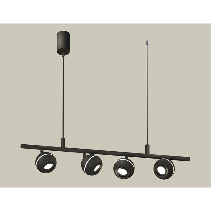 Комплект подвесного поворотного светильника с дополнительной подсветкой Ambrella light, Traditional DIY, XB9002530, GU5.3, цвет чёрный песок, чёрный полированный 34987