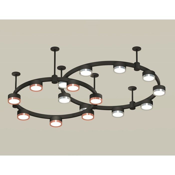 

Светильник подвесной Ambrella light, XR92221150, GX53 LED 12 Вт, цвет чёрный песок, серебро, золото розовое