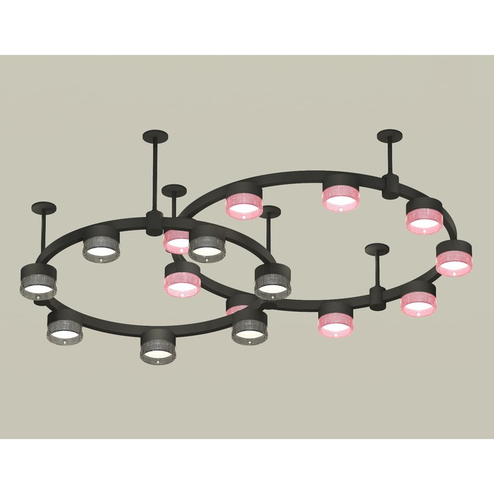 

Светильник подвесной с композитным хрусталём Ambrella light, XR92221200, GX53 LED 12 Вт, цвет чёрный песок, розовый, тонированный