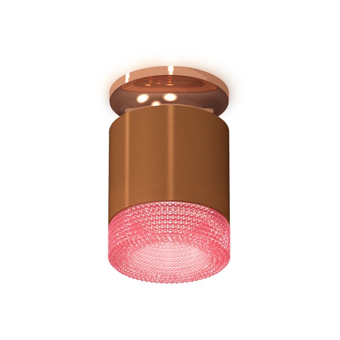Светильник накладной с композитным хрусталём Ambrella light, XS7404142, MR16 GU5.3 LED 10 Вт, цвет кофе песок, золото розовое, розовый накладной светильник xs6304211 scf ppg pi кофе песок золото розовое полированное розовый mr16 gu5 3