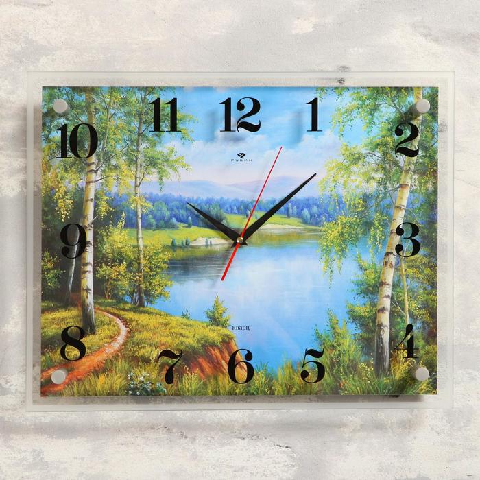 Часы настенные прямоугольные "Природа", 35х45 см микс