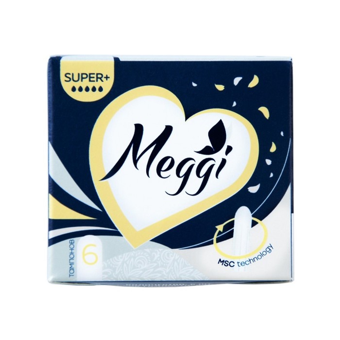 цена Тампоны гигиенические Meggi Super+, 4 капли, 6 шт