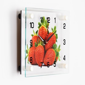 Часы настенные, серия: Кухня, "Клубника", стекло, 20х26 см, микс от Сима-ленд