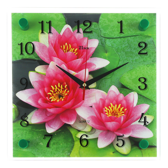 Часы настенные квадратные "Кувшинки", 25х25 см микс