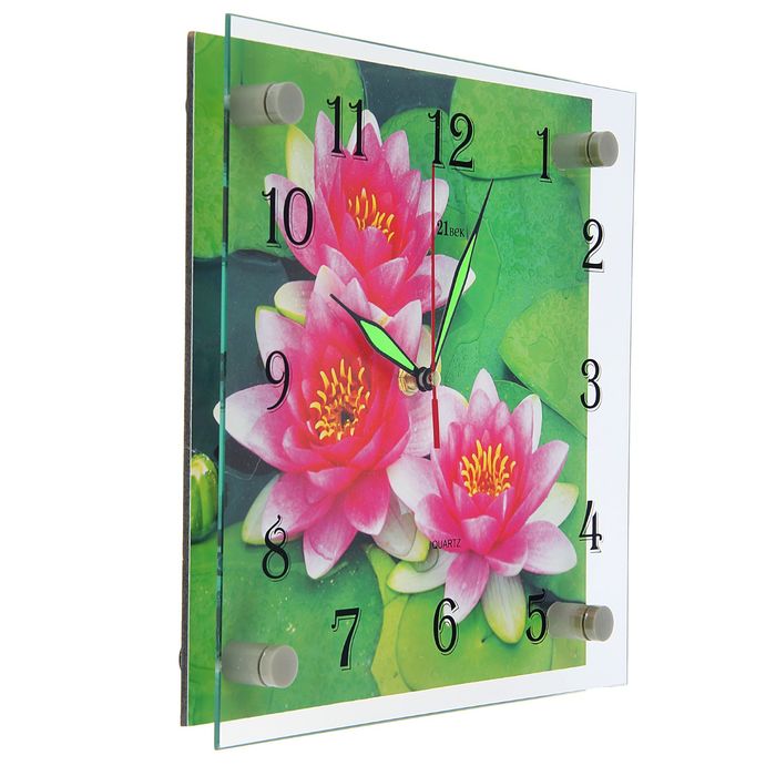 Часы настенные квадратные "Кувшинки", 25х25 см микс