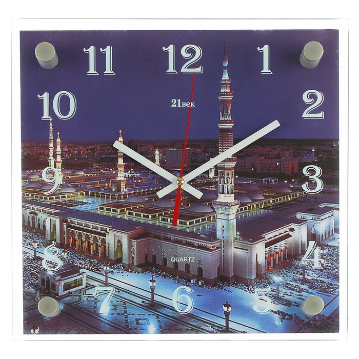 Часы настенные квадратные "Мекка", 25х25 см микс