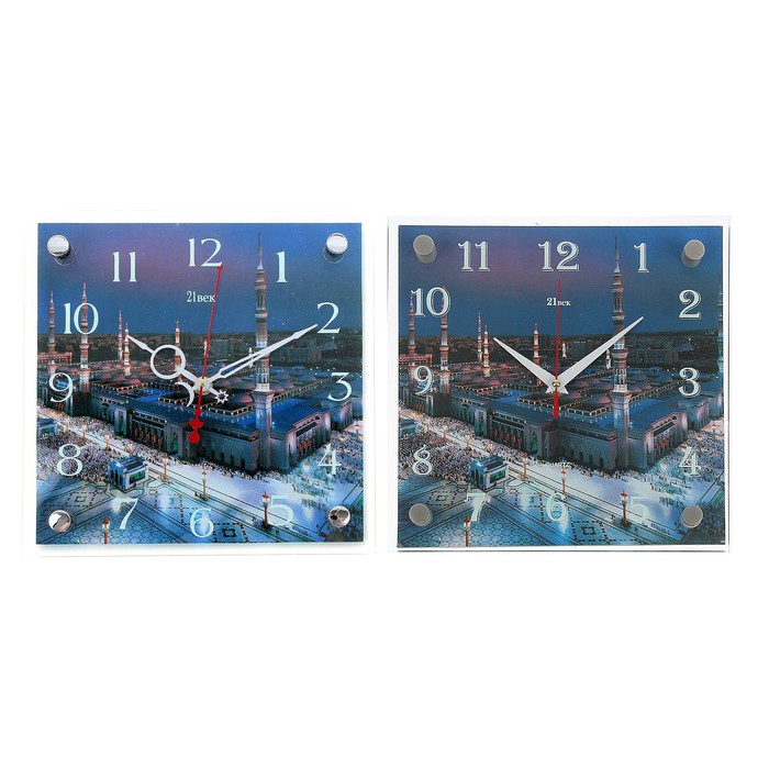 Часы настенные квадратные "Мекка", 25х25 см микс