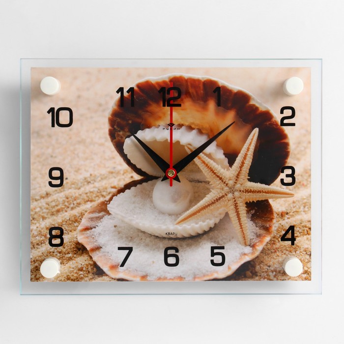 Часы настенные, серия Море, Ракушка, 20х26 см