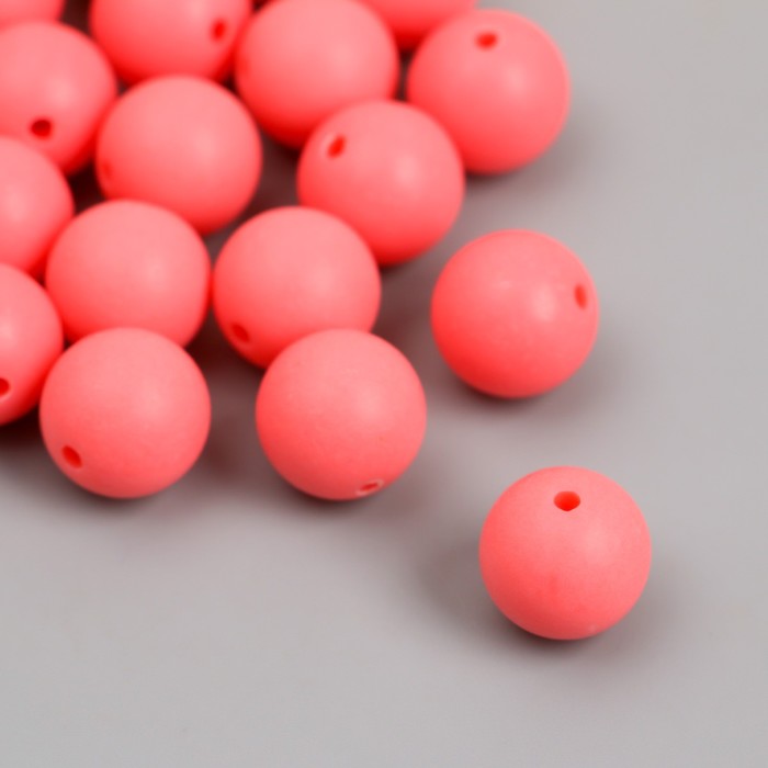 Бусины для творчества пластик Розовый матовые d=1,2 см набор 20 гр бусины для творчества пластик пастельные тона матовые набор 20 гр d 0 8 см