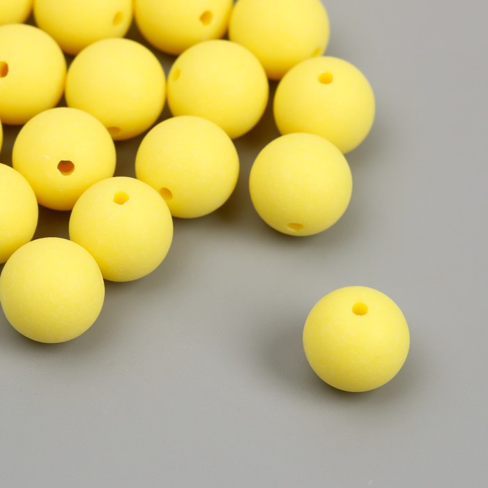 Бусины для творчества пластик Лимонный матовые d=1,2 см набор 20 гр бусины для творчества пластик пастельные тона матовые набор 20 гр d 0 8 см