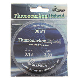 

Леска ALLVEGA Fluorocarbon Hybrid 0,18 мм, 30 м