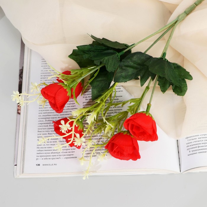 Букет Роза кустовая люкс 4х25 см, микс куст искусственный роза кустовая с горшком 120 см микс