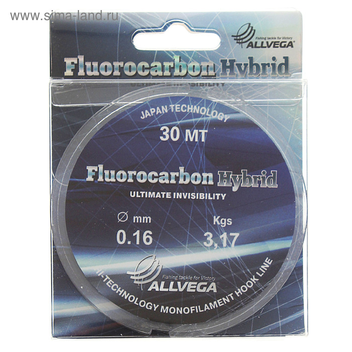 фото Леска allvega fluorocarbon hybrid 0,16 мм, 30 м