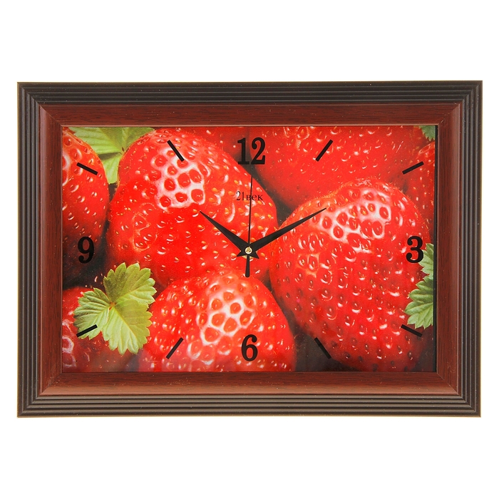 Часы настенные "Клубника", в багете 26х36 см