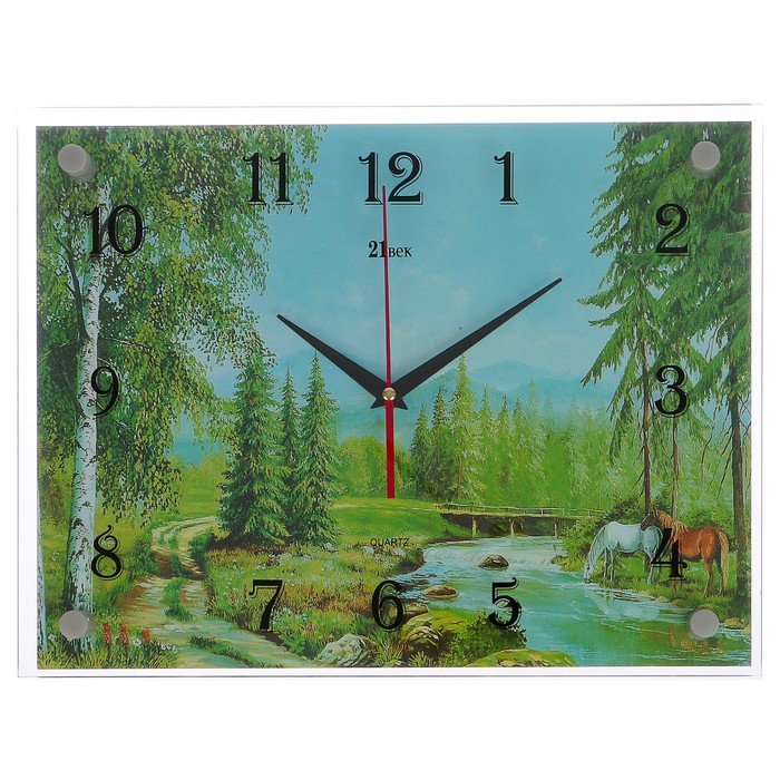 Часы настенные прямоугольные "Природа", стекло, 30х40 см микс