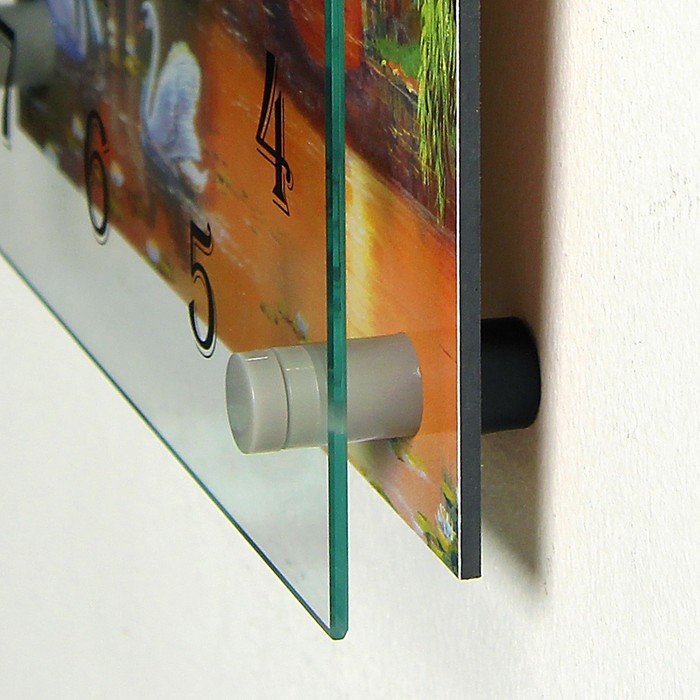 Часы настенные квадратные "Лебеди", стекло, 25х25 см микс