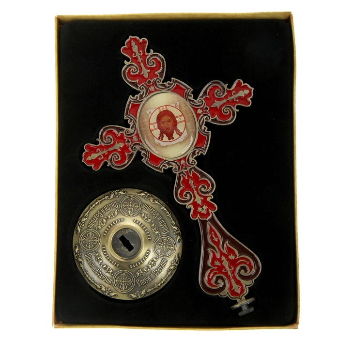 Крест на подставке с иконой "Спас Нерукотворный"