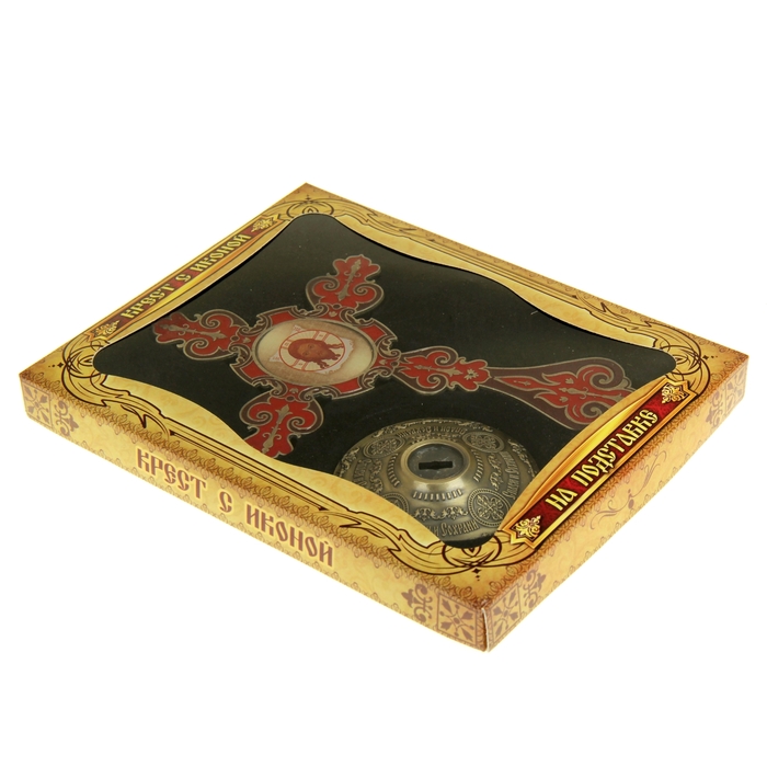 Крест на подставке с иконой "Спас Нерукотворный"
