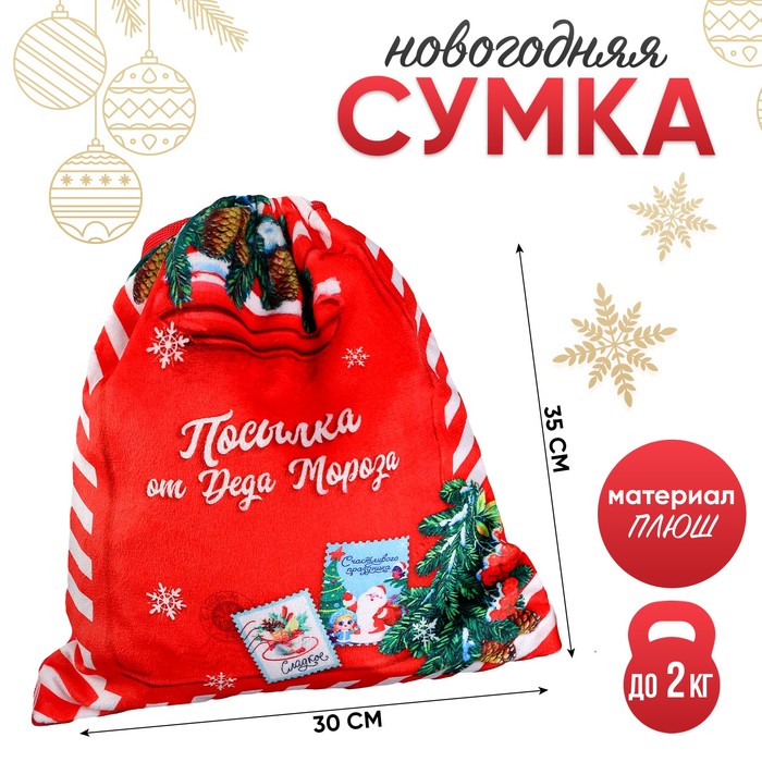 

Сумка детская новогодняя «Посылка от Деда Мороза», 35 х 30 см., на новый год