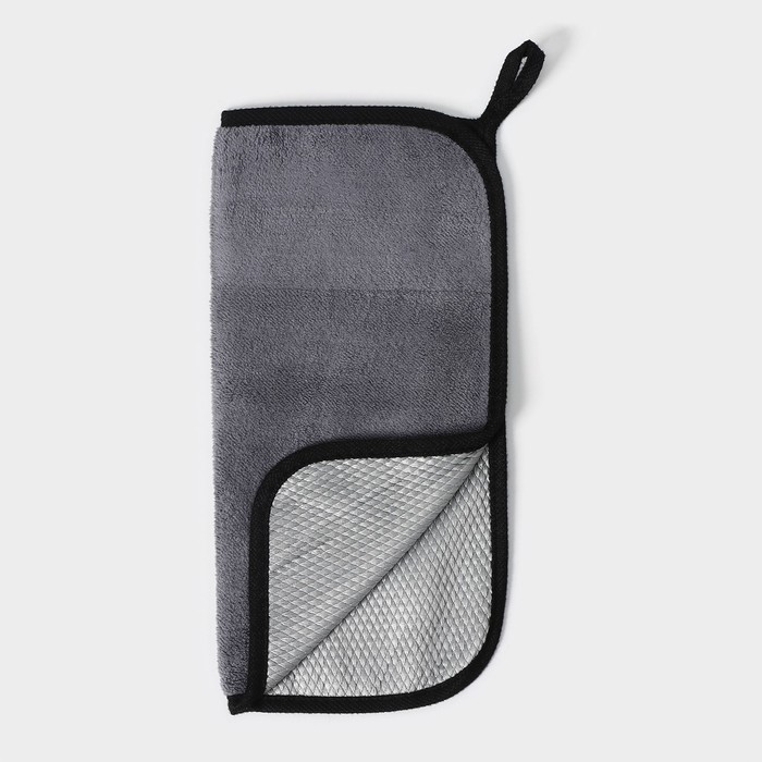 Салфетка для уборки Raccoon «Суперплотная мульти», 30×30 см, микрофибра, цвет серый
