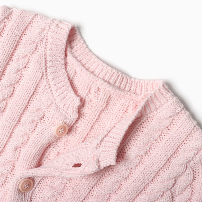 Комплект вязаный (джемпер, брюки, шапочка), цвет розовый, рост 68 см