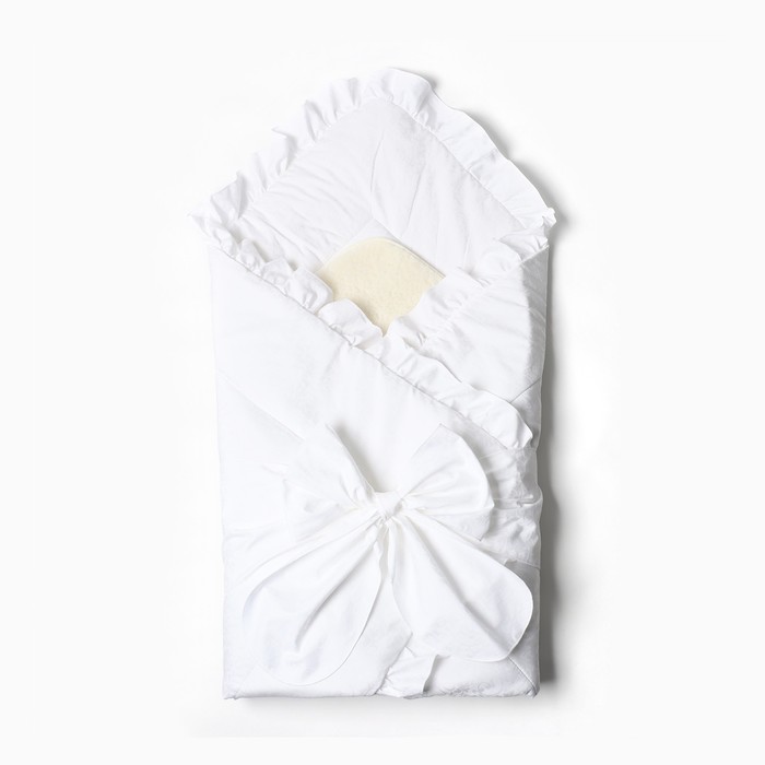 папитто конверт одеяло с меховой вставкой цвет белый размер 100х100 см Конверт-одеяло с меховой вставкой, цвет белый, размер 100х100 см