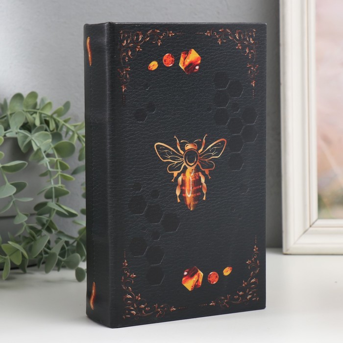 Сейф-книга дерево кожзам Пчела 21х13х5 см