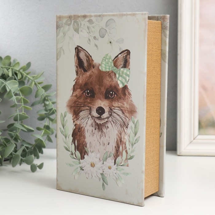 

Сейф-книга дерево кожзам "Лисичка с бантом" 21х13х5 см