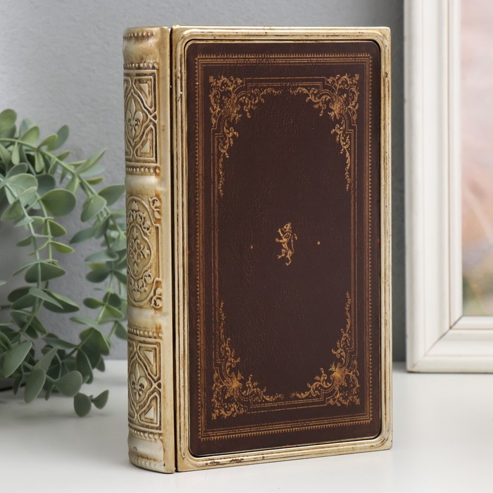 

Шкатулка-книга металл, кожзам "Геральдический лев" 20х12х4 см