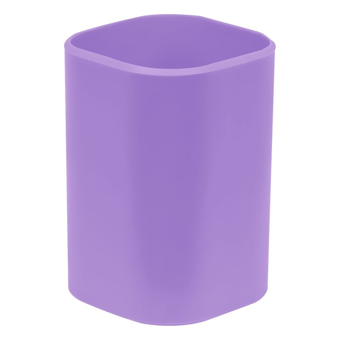 Подставка-стакан для канцелярии СТАММ Фаворит, пластик, квадратная, фиолетовая фото