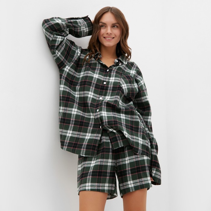 

Пижама женская (рубашка и шорты) KAFTAN р. 44-46, зеленый